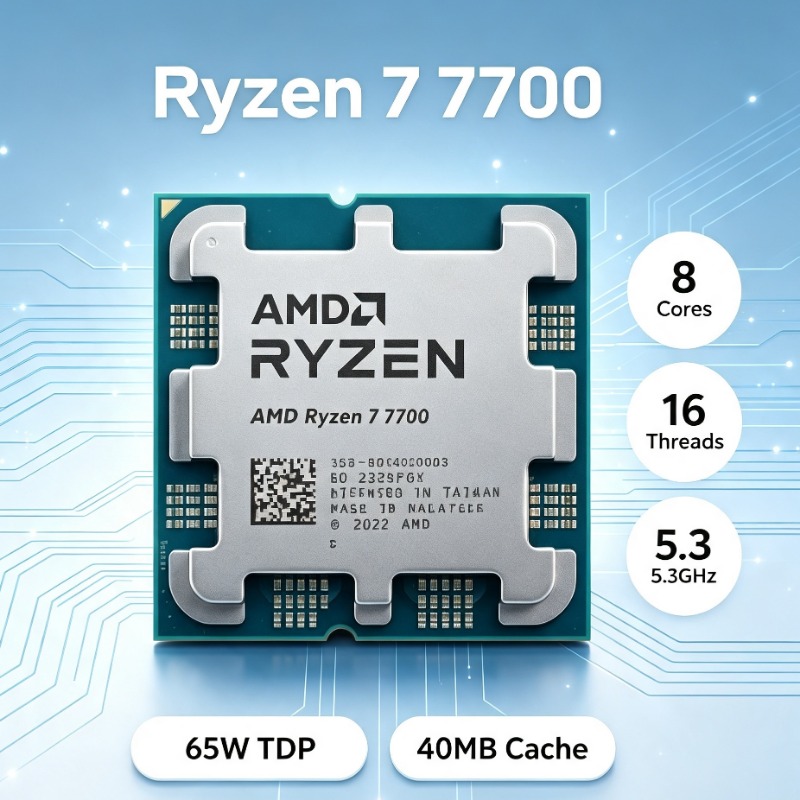 Pc Gaming Cpu - AM5スロットゲーミングデスクトップCPU AMD Ryzen 7 7700 8コア16スレッド