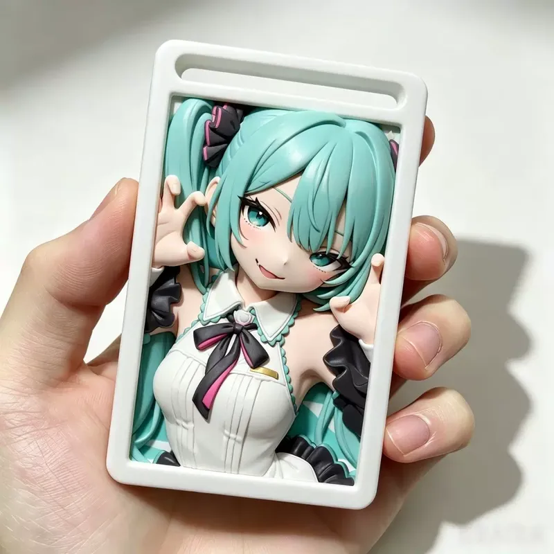 Pc Gaming Hatsune Miku - 初音ミク 3D レリーフカードホルダーアニメフィギュア立体エンボスバスカードカバー学生キャンパス ID カードウォーターカードケース