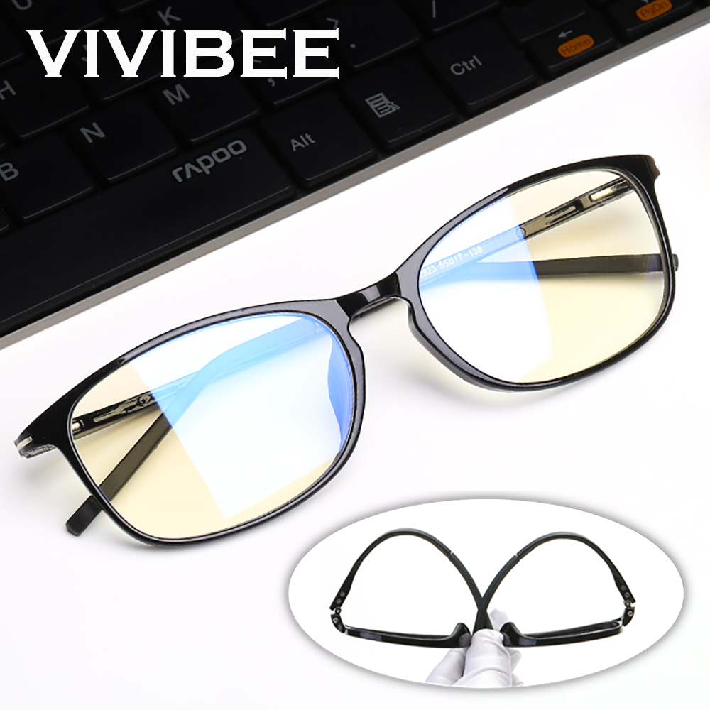 Gaming Glasses Blue Light - VIVIBEE 抗青色光メガネ男性青色光放射線女性 TR90 コンピュータゲーム光線遮断 UV コンピュータアイウェア