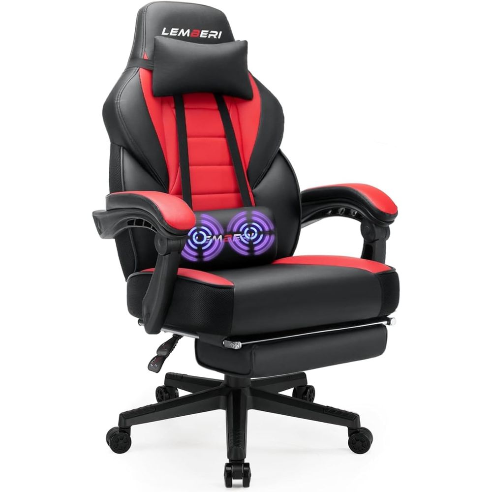 Pc Gaming Chair - ig and Tall ゲーミングチェア 400lacity、強化されたフットレスト付きの頑丈なオフィスチェア、LinkaArmre 付きの幅広ハイバック