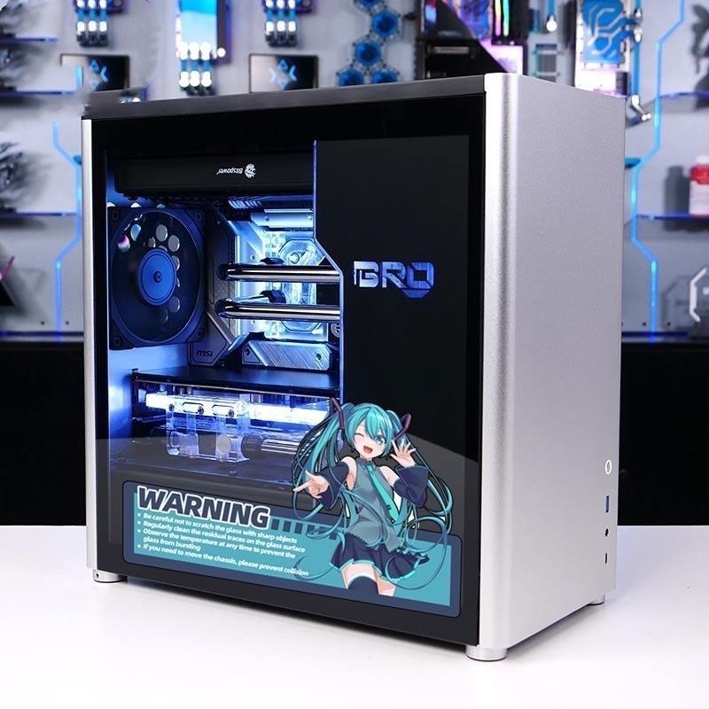 Pc Gaming Hatsune Miku - 新しい初音ミクコンピューターメインケース用かわいいステッカー、キュートな漫画風の側面透明ガラス装飾、クリエイティブな防水ステッカー