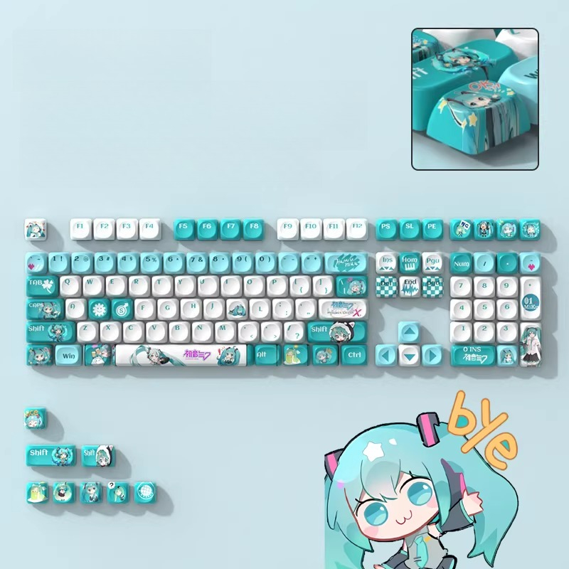 Pc Gaming Hatsune Miku - アニメメカニカルキーボードキーキャップかわいい初音ミクフィギュア MOA 高さ PBT 素材耐摩耗性キーボードアクセサリーギフト