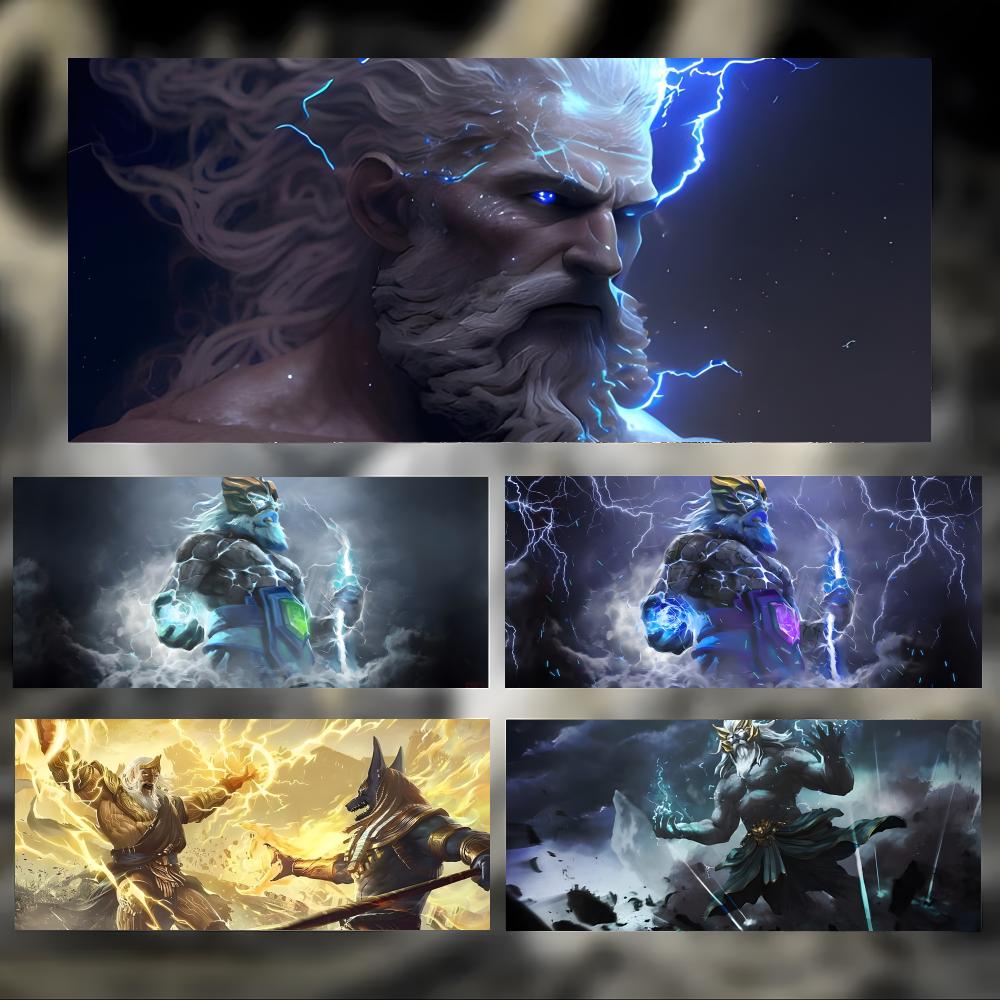 Pc Gaming Zeus - 壮大な古代神話 G-ギリシャ神話ゼウス マウスパッド 大型厚手デスクパッド ステッチエッジ ゲーミングマウスマット