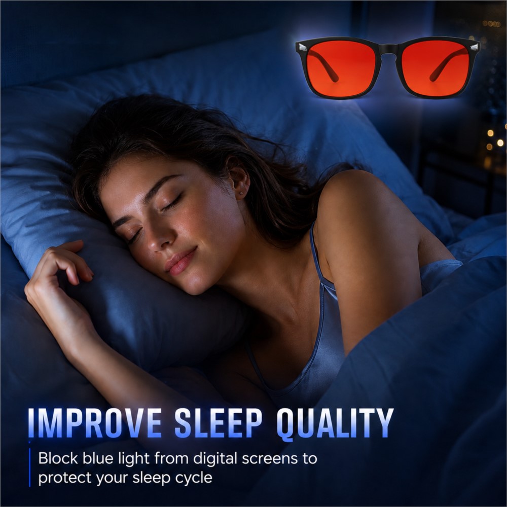 高度なブルーライトカットゲーミングメガネ 赤レンズ 睡眠の質 - Gaming Glasses Blue Light のレビューと価格