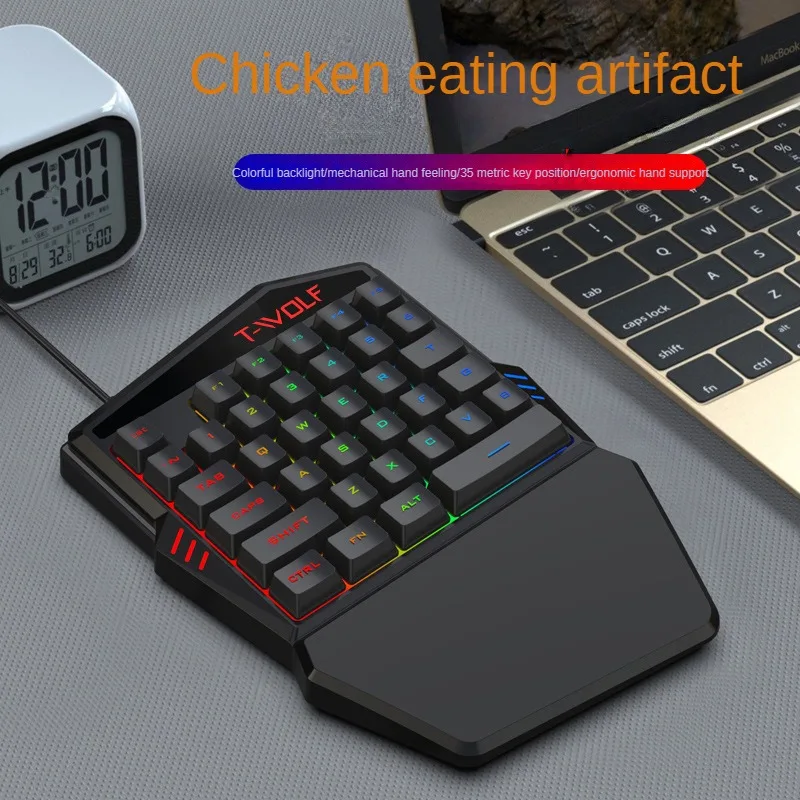 T-wolf-tf900片手キーボードセット、鶏と食事のため - Pc Gaming Game のレビューと価格