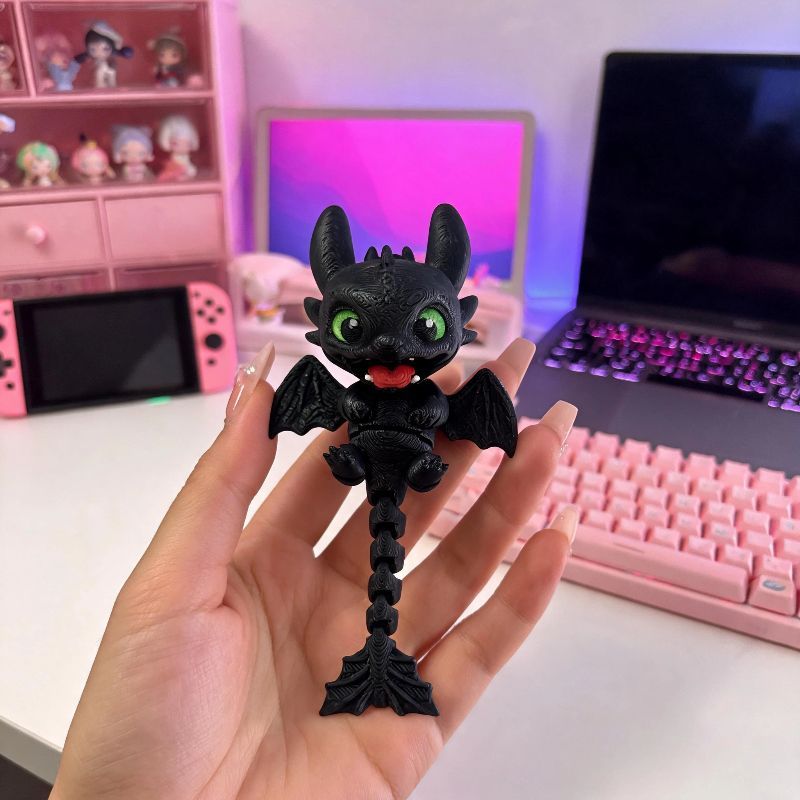 3Dプリント製の関節付きドラゴンペンダント ナイト・フューリ - Pc Gaming Dragon のレビューと価格