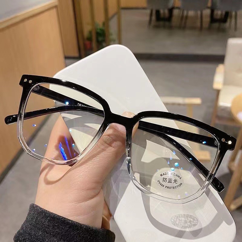 大型スクエアフレームブルーライトカットメガネ ファッションレ - Gaming Glasses Blue Light のレビューと価格