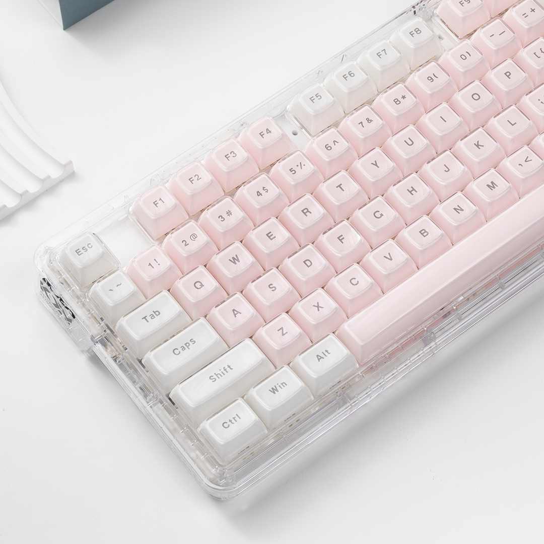 クリスタル透明キーキャップ ピンクホワイト MDAプロファイ - Pc Gaming Pink のレビューと価格