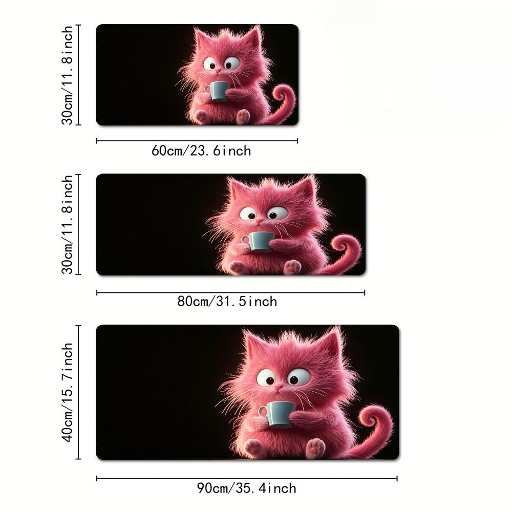 ファンタジーピンクの猫柄マウスパッド デスクマット 大型コン - Pc Gaming Pink のレビューと価格