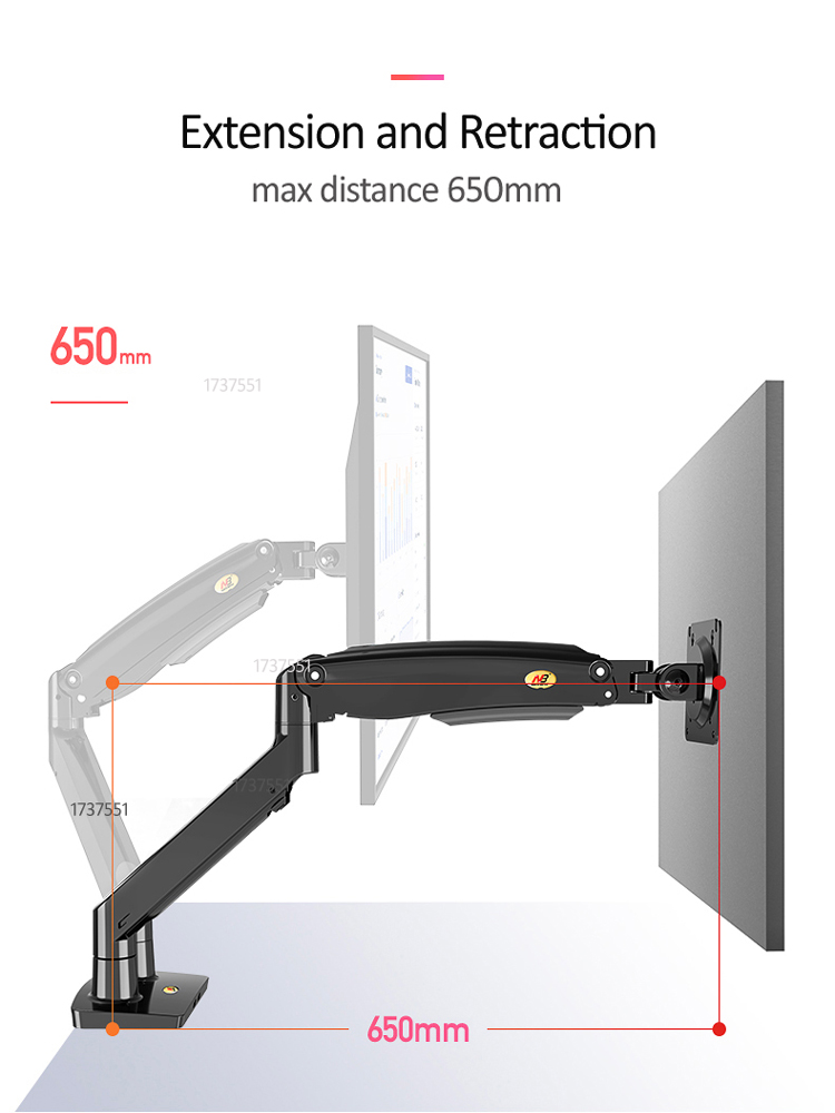 NB F195A アルミ製ガススプリングアーム 22-32イ - Dual Monitor Arm のレビューと価格