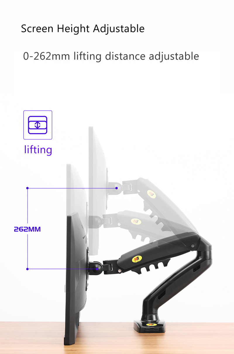 NEW NB F80 17-30インチ デスクトップLED  - Dual Monitor Arm のレビューと価格