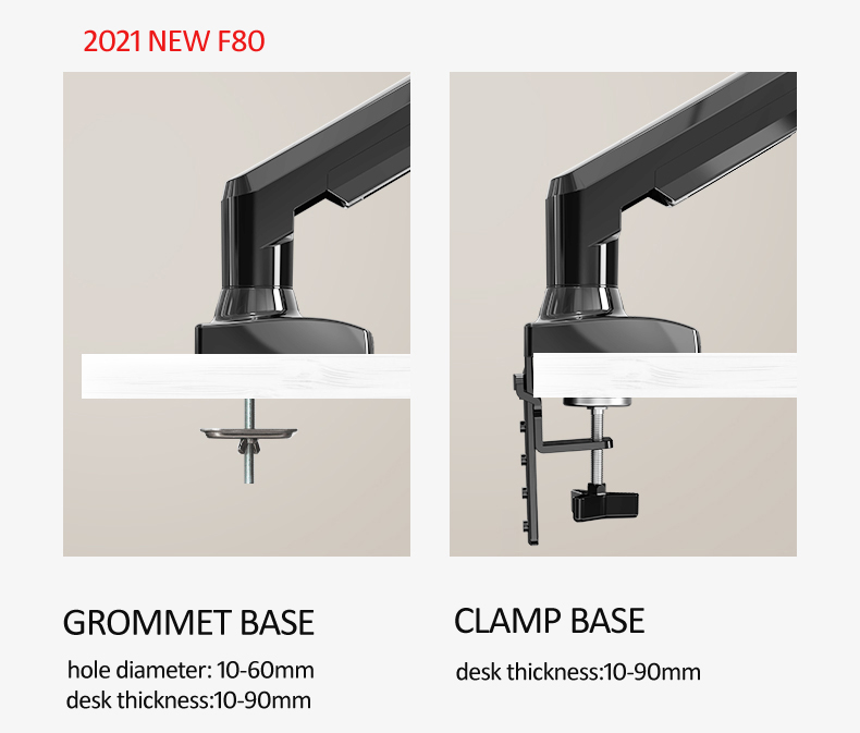 NEW NB F80 17-30インチ デスクトップLED  - Dual Monitor Arm のレビューと価格