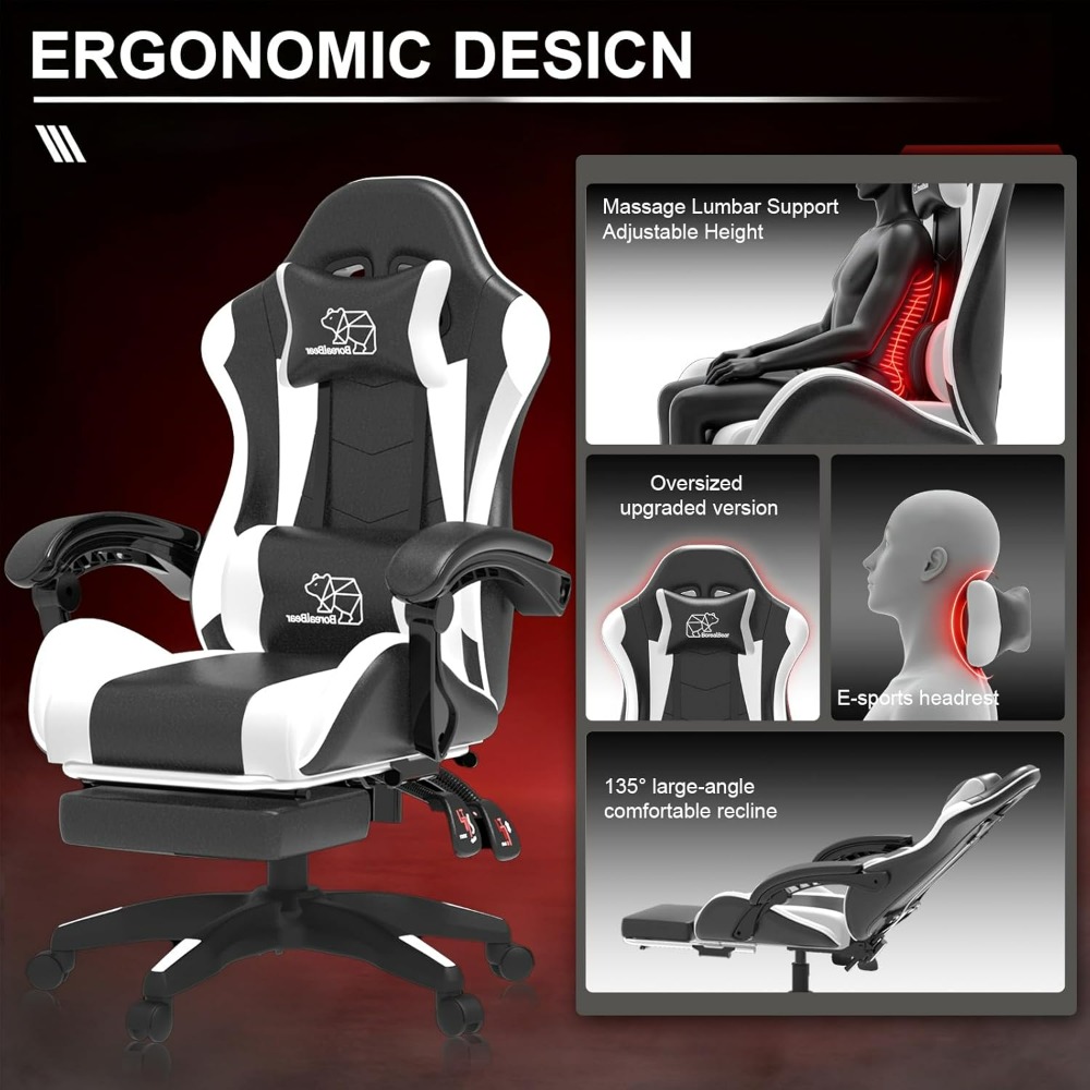 コンピューターゲームチェア、人間工学に基づいたゲーミングチェ - Pc Gaming Chair のレビューと価格