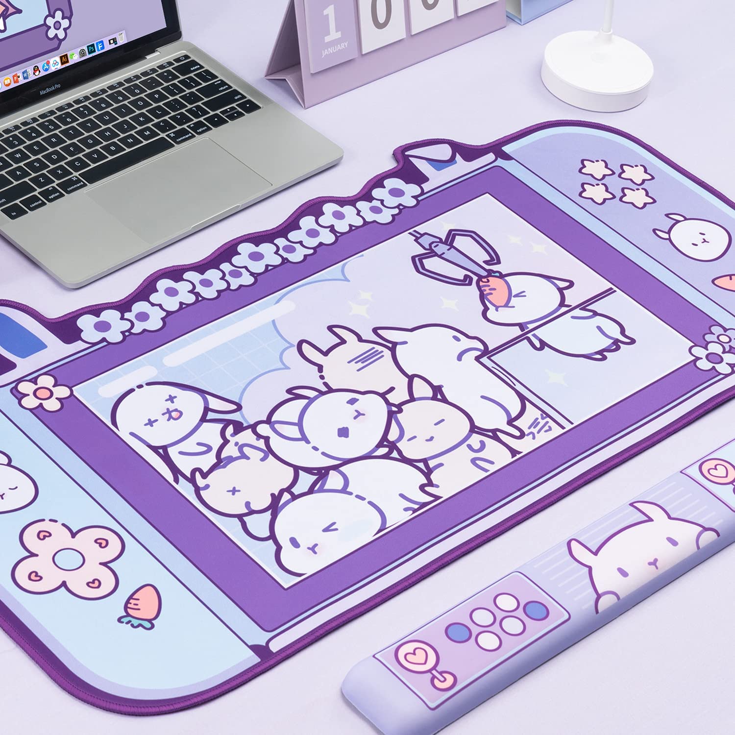 大型Kawaii-ゲーム用マウスパッド,かわいいピンク,紫, - Pc Gaming Pink のレビューと価格
