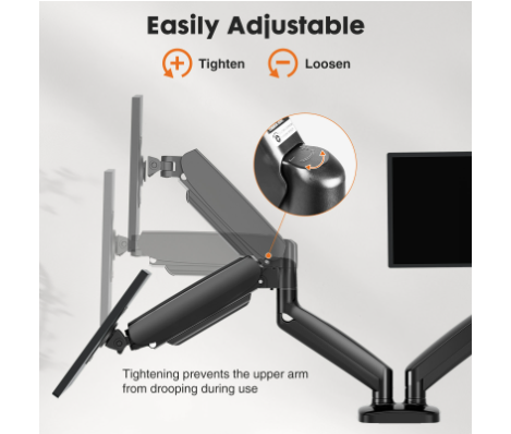 デュアルモニタースタンドアーム、ガススプリング式2モニターデ - Dual Monitor Arm のレビューと価格
