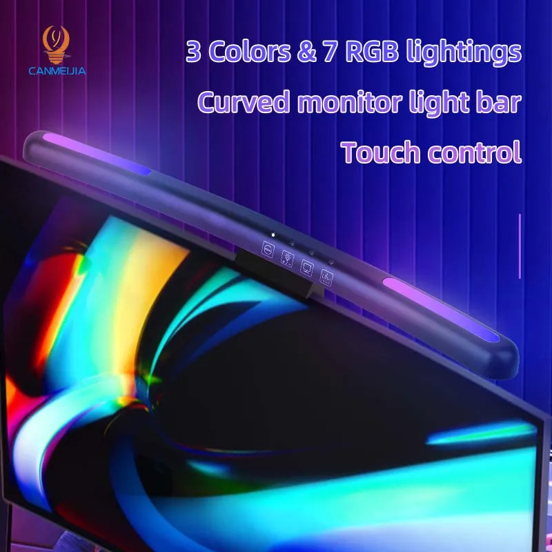 湾曲したLEDモニターライトバー,USB,RGB,PCスクリ - Pc Gaming On Tv のレビューと価格