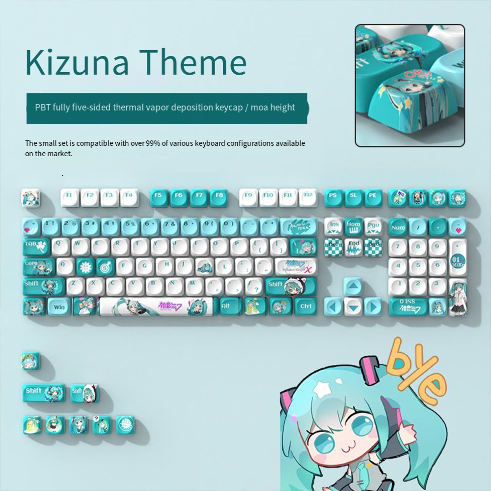 初音ミク Pbt 熱昇華キーキャップ モアハイト かわいいア - Pc Gaming Hatsune Miku のレビューと価格